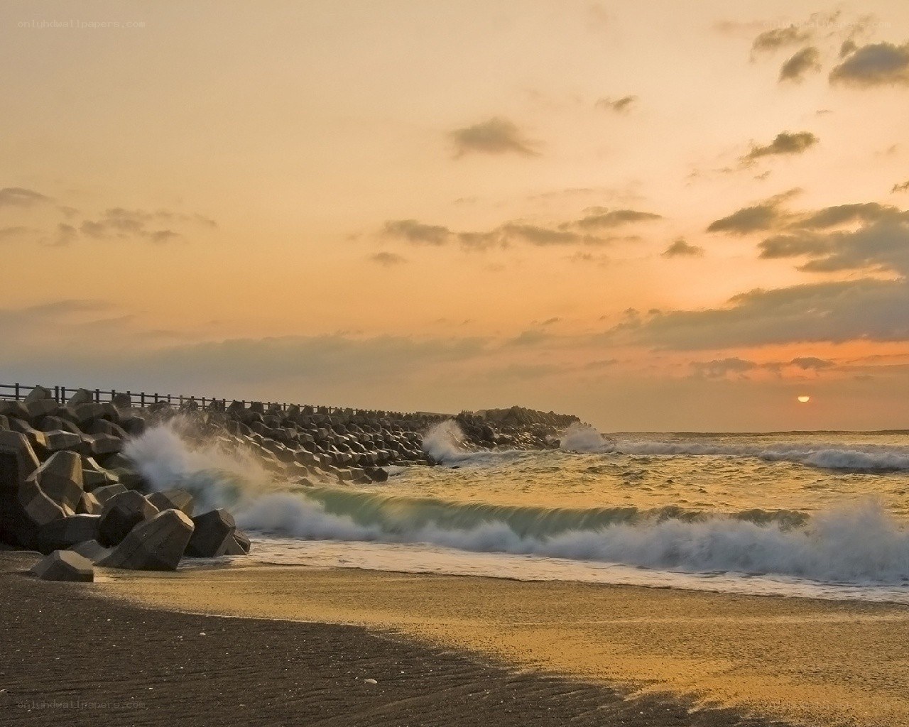 Sunset at the breakwater