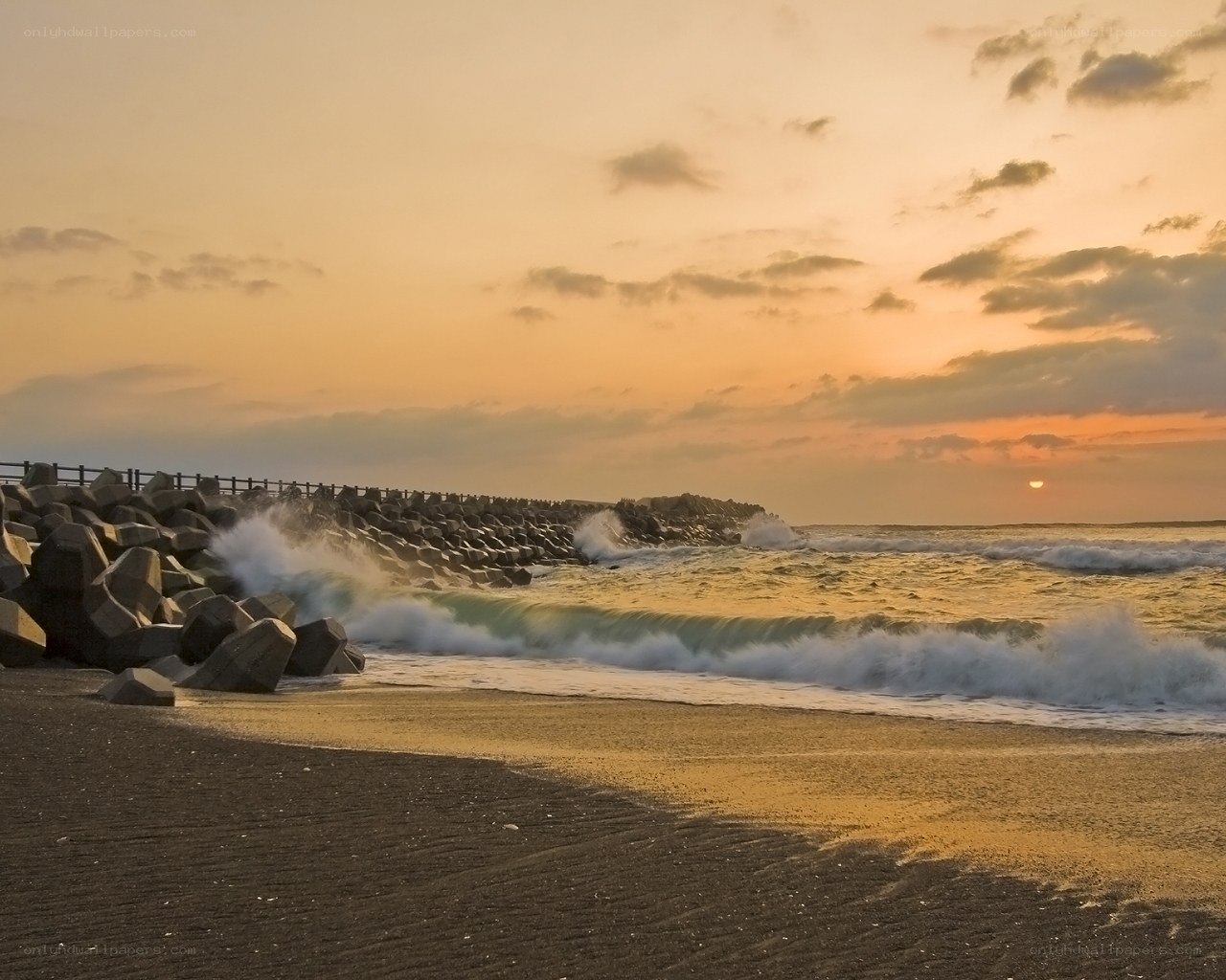 Sunset at the breakwater