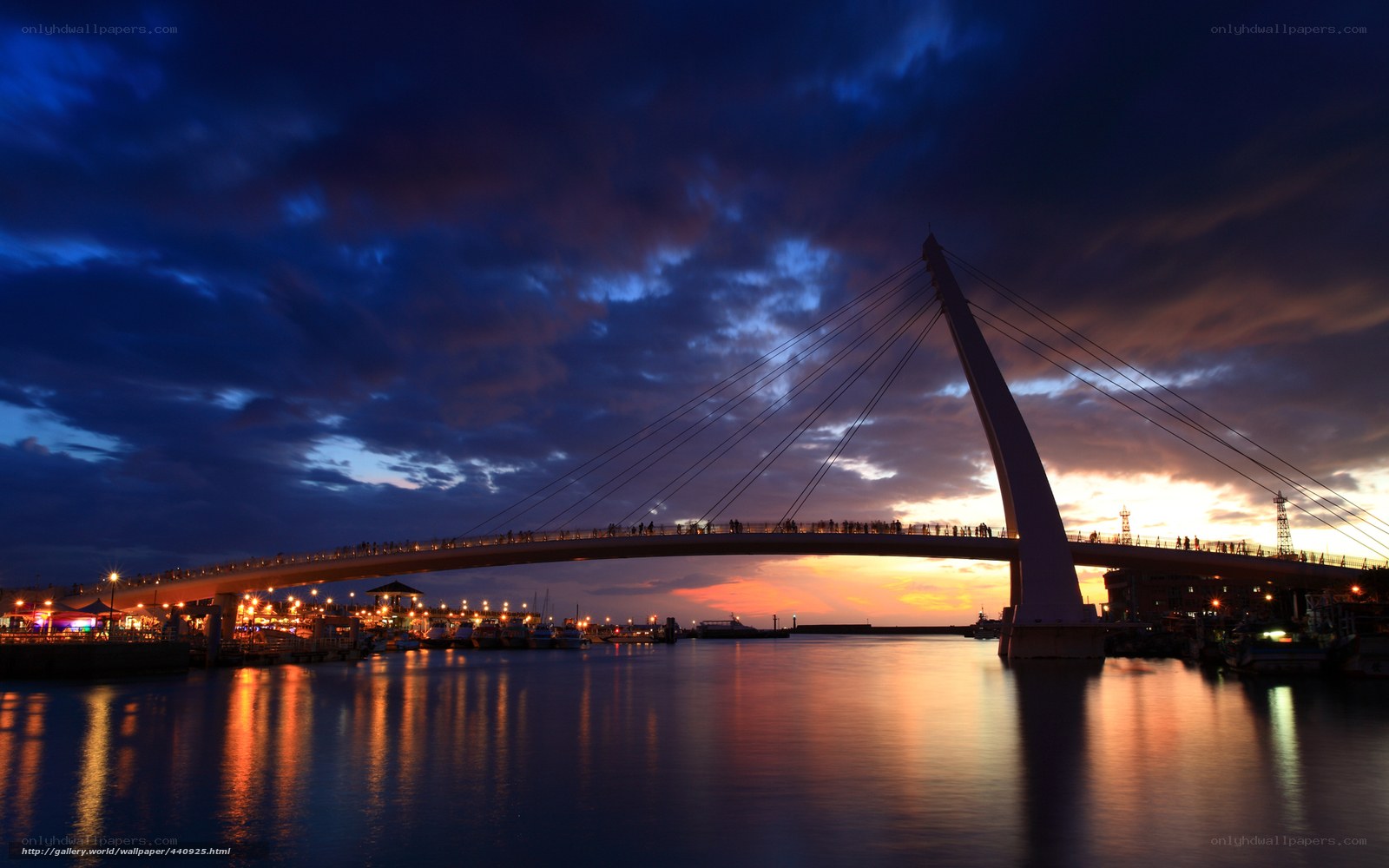 sunset at the bridge