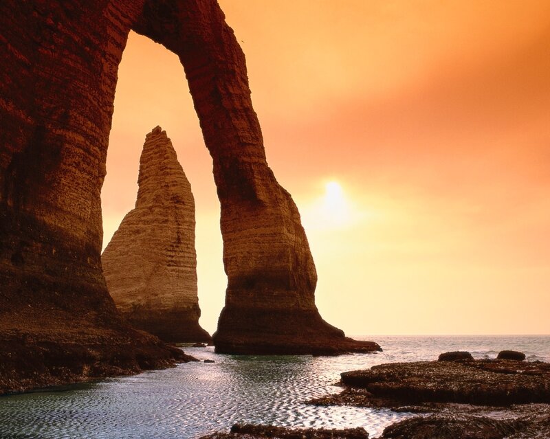 Sunset at the Cliffs of Étretat