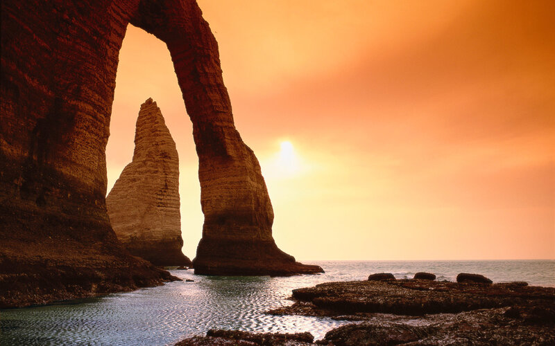 Sunset at the Cliffs of Étretat