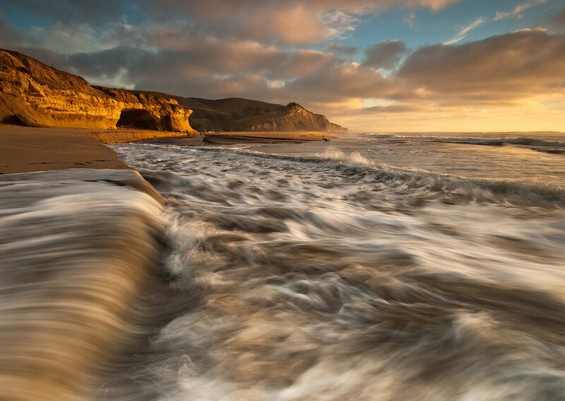 Sunset at the coastal cliffs