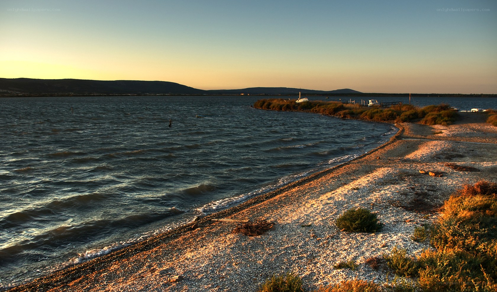 Sunset at the coastal lagoon