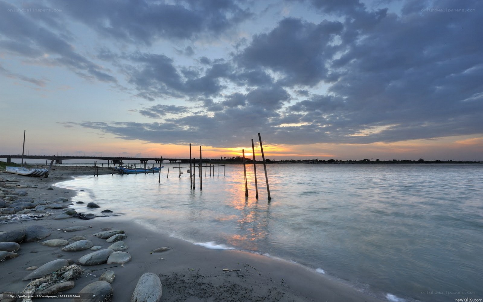 Sunset at the coastal pier