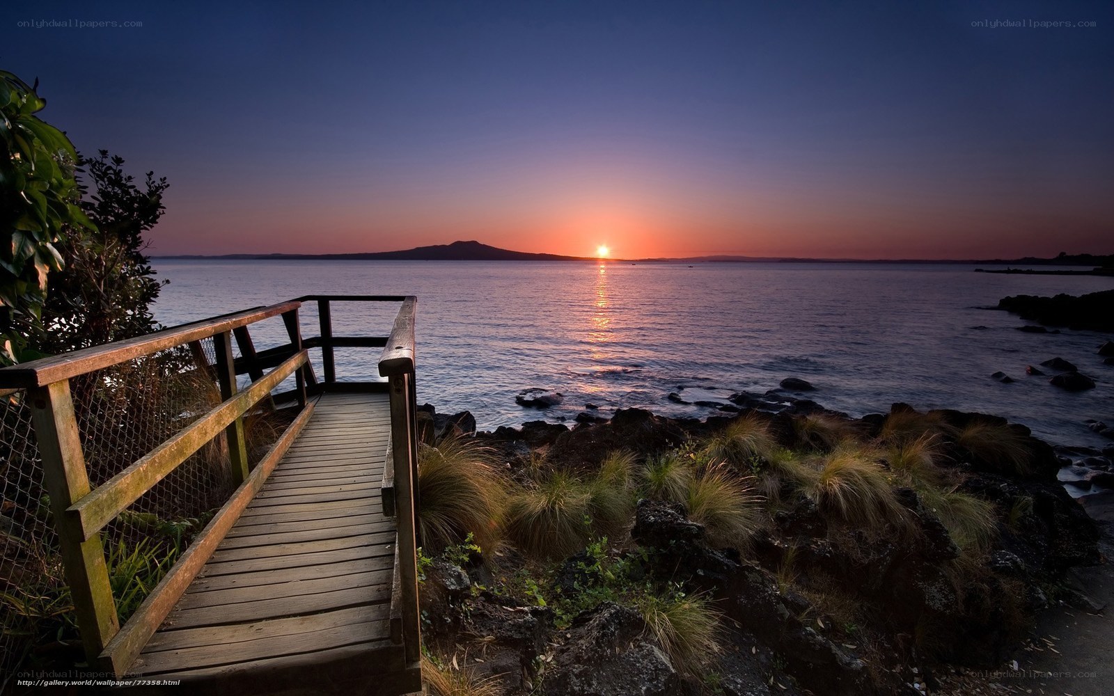 Sunset at the coastal walkway