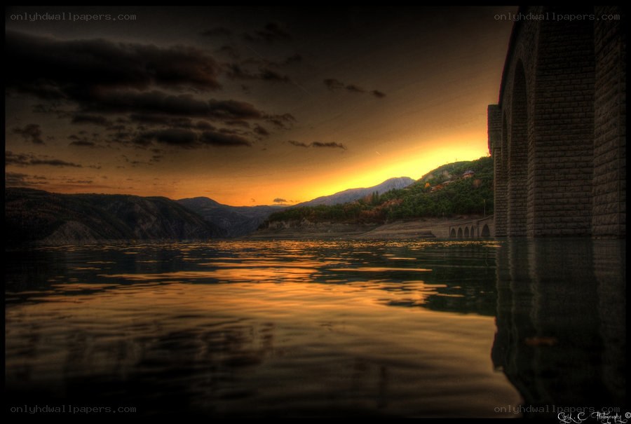Sunset at the dam