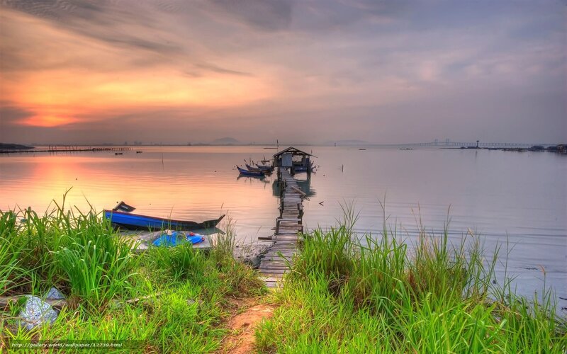 Sunset at the fishing dock