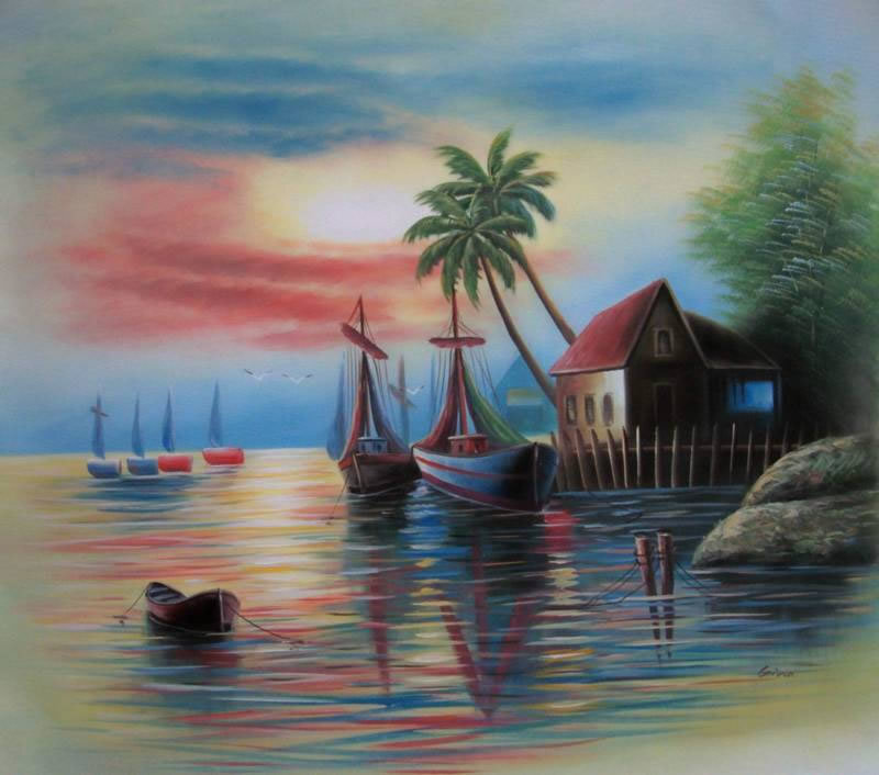 Sunset at the fishing village
