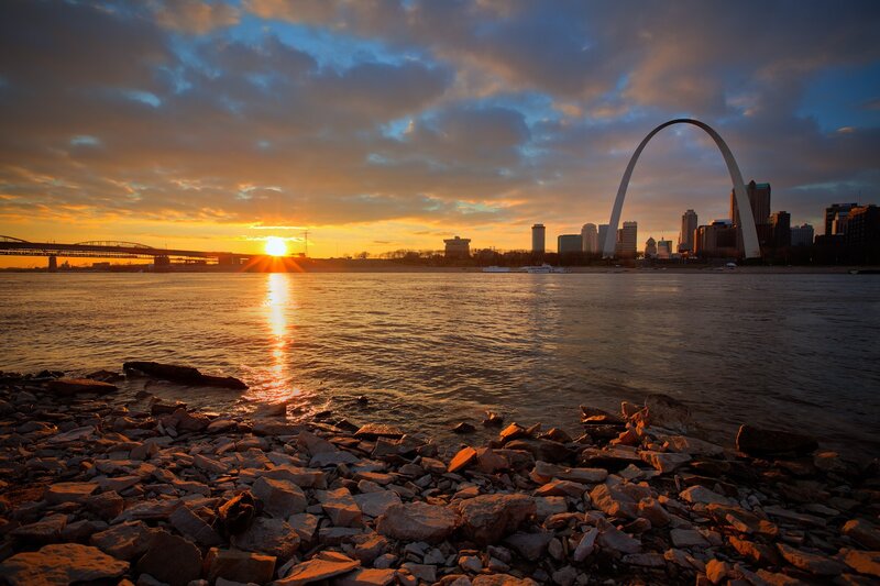 Sunset at the Gateway Arch