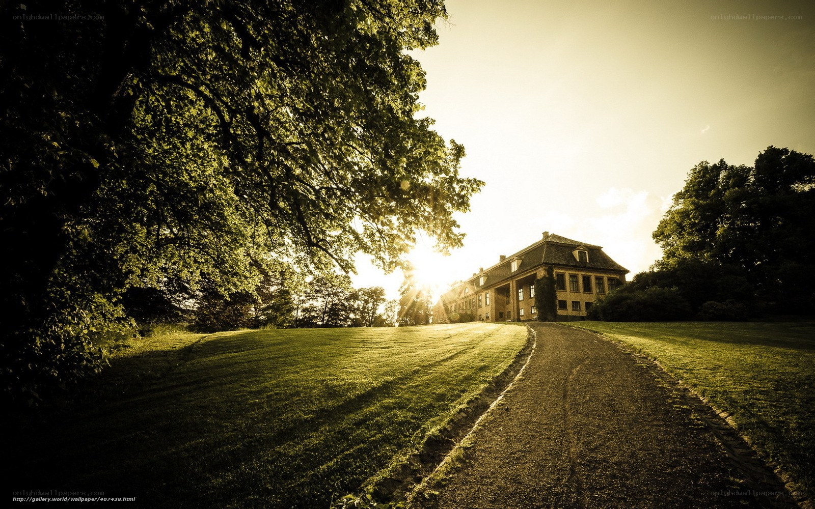 Sunset at the grand estate