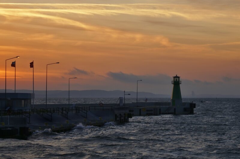 Sunset at the harbor