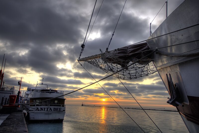 Sunset at the harbor