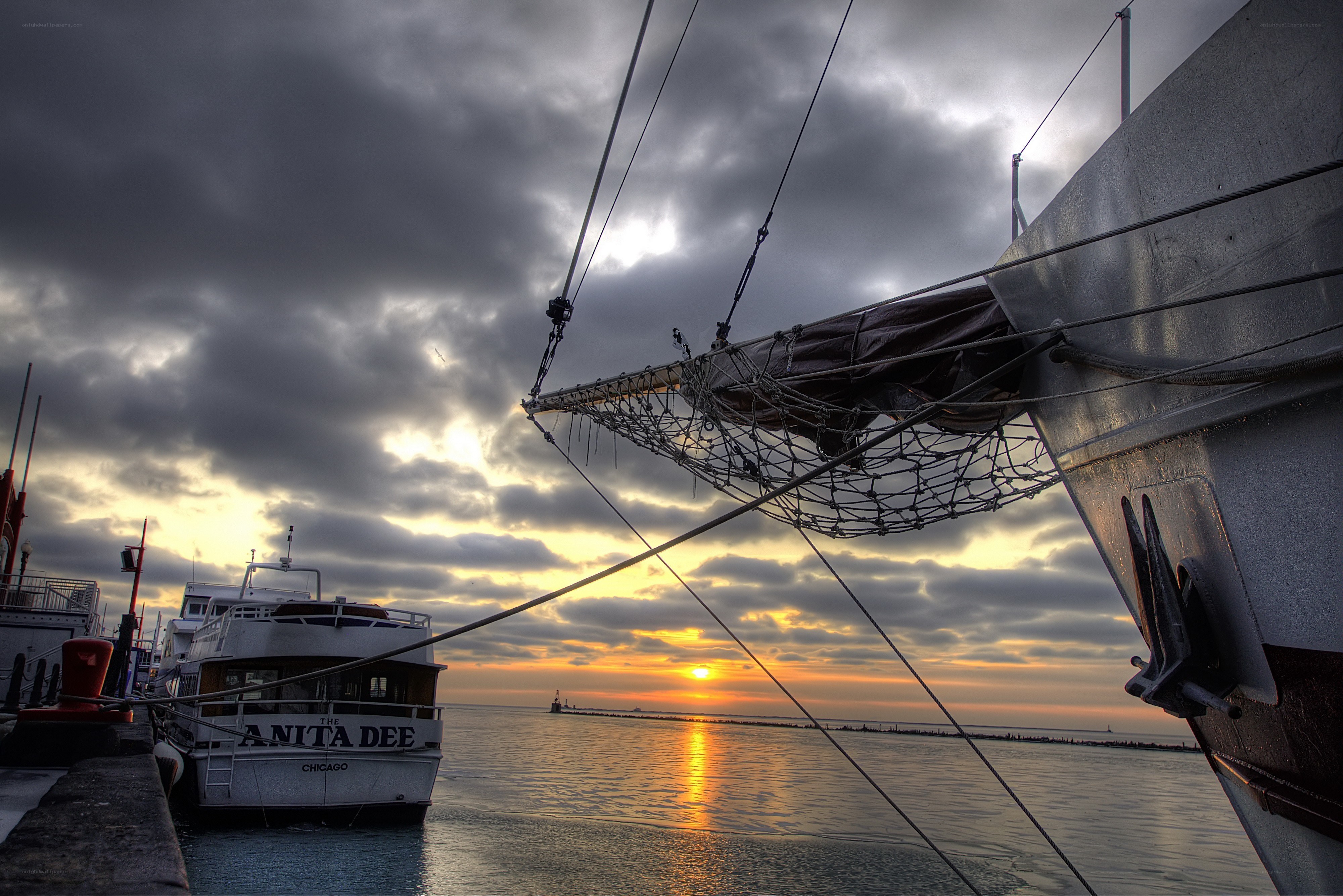 Sunset at the harbor