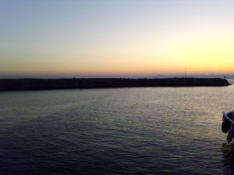 sunset at the harbor