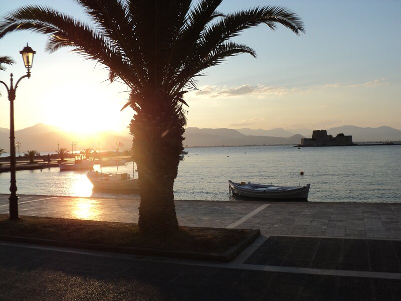 sunset at the harbor