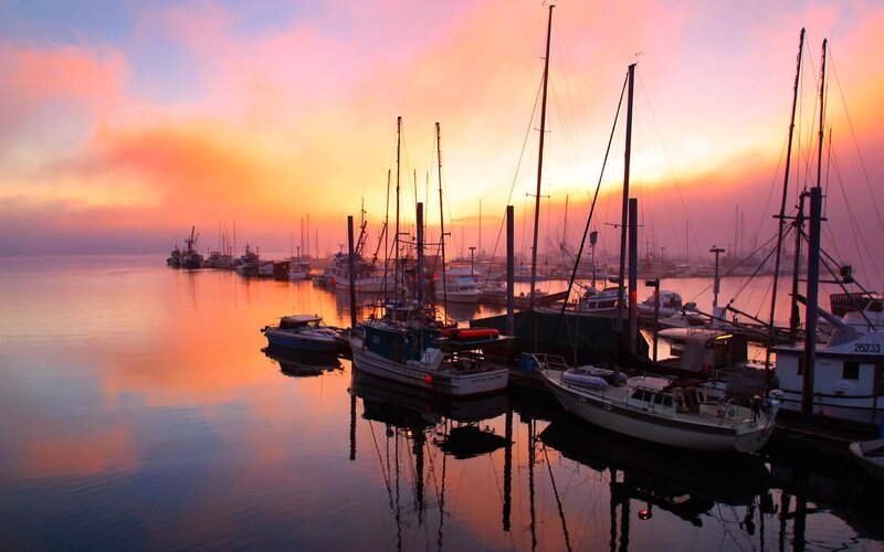 Sunset at the harbor