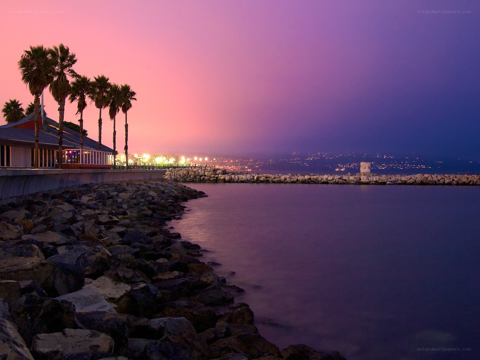 sunset at the harbor
