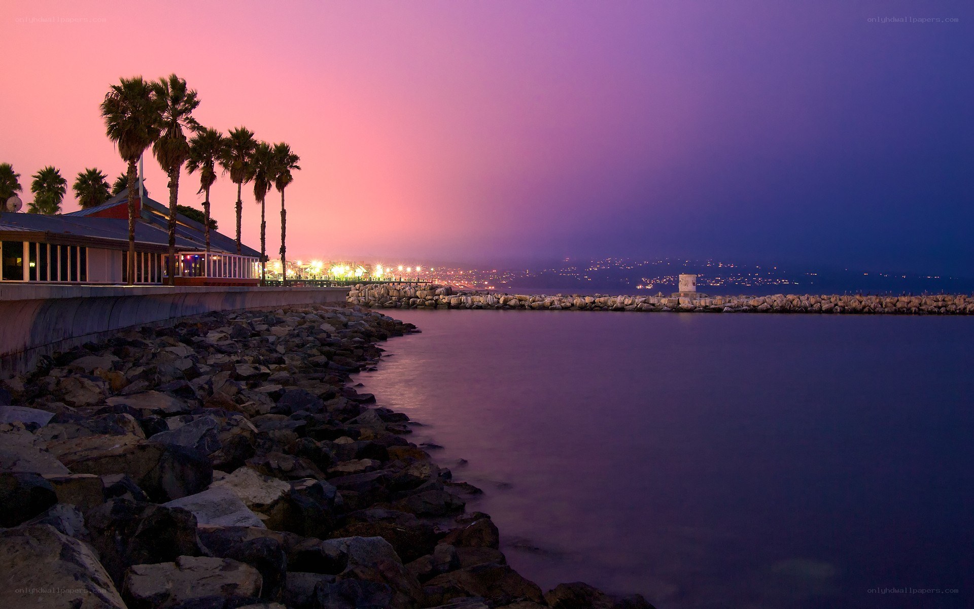 sunset at the harbor