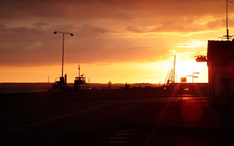 Sunset at the harbor