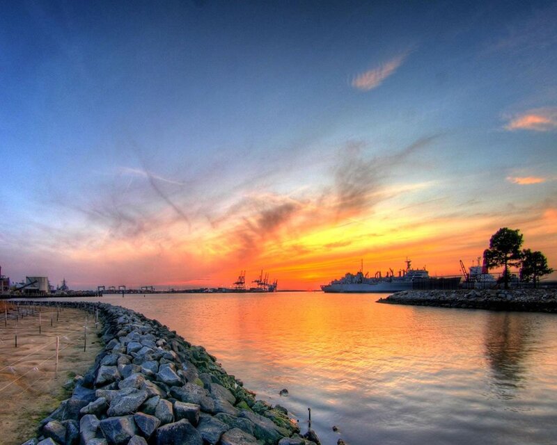 Sunset at the harbor