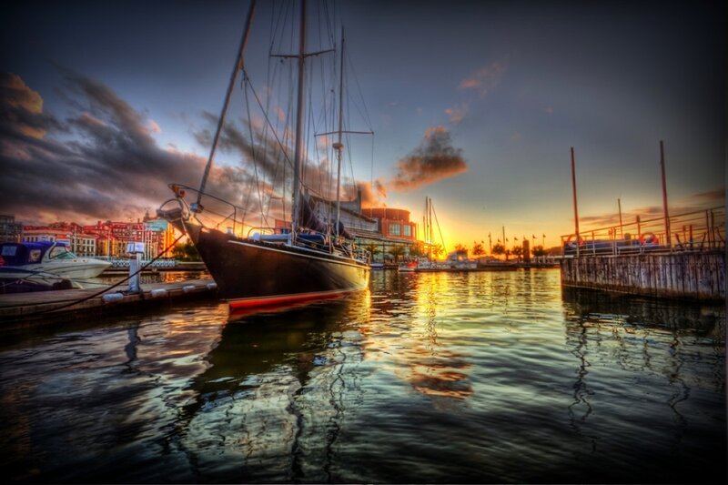 Sunset at the harbor