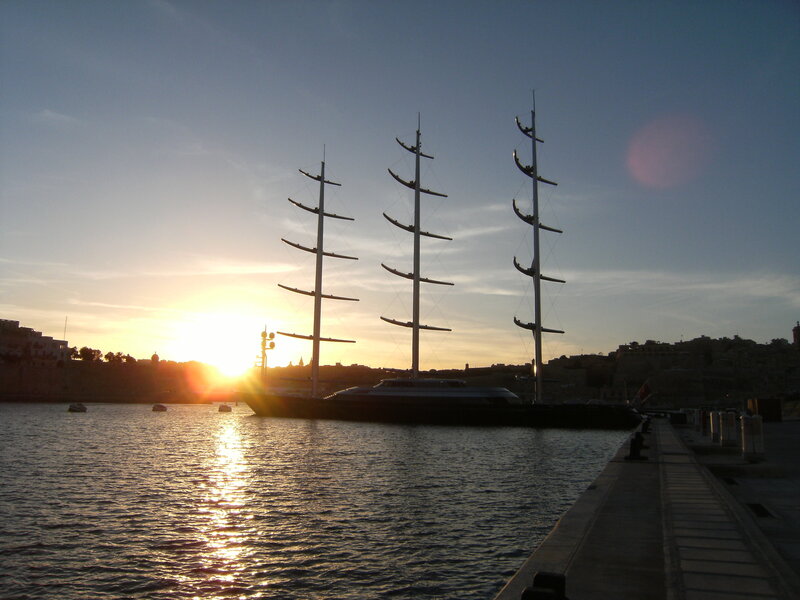sunset at the harbor