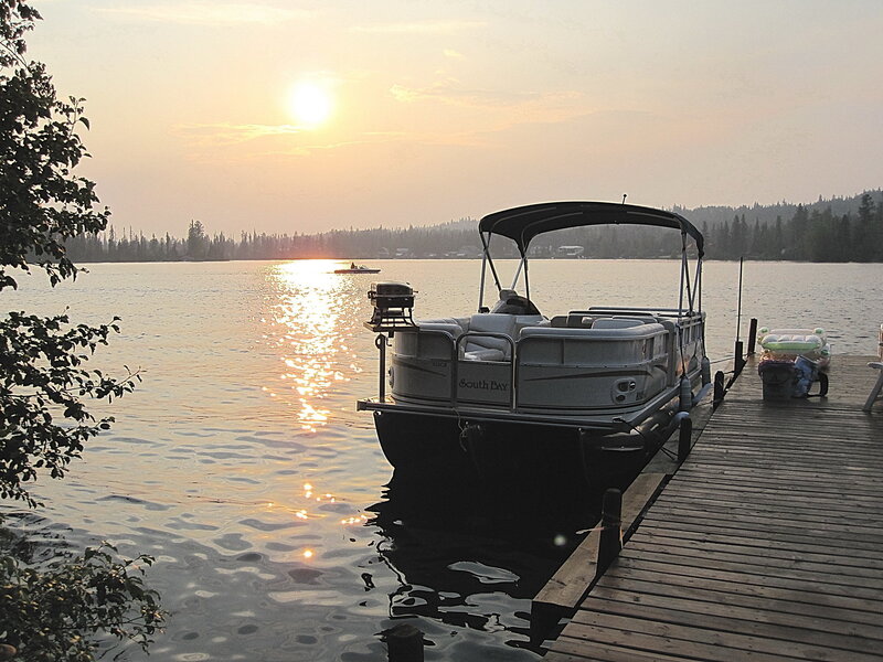 Sunset at the lake dock