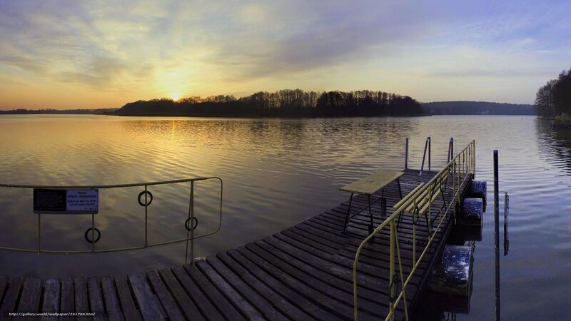 Sunset at the lake dock
