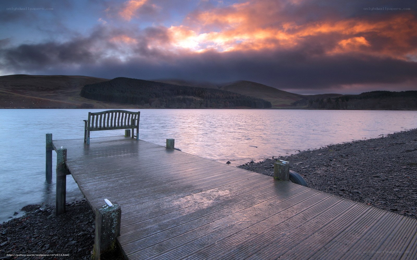 Sunset at the lakeside dock
