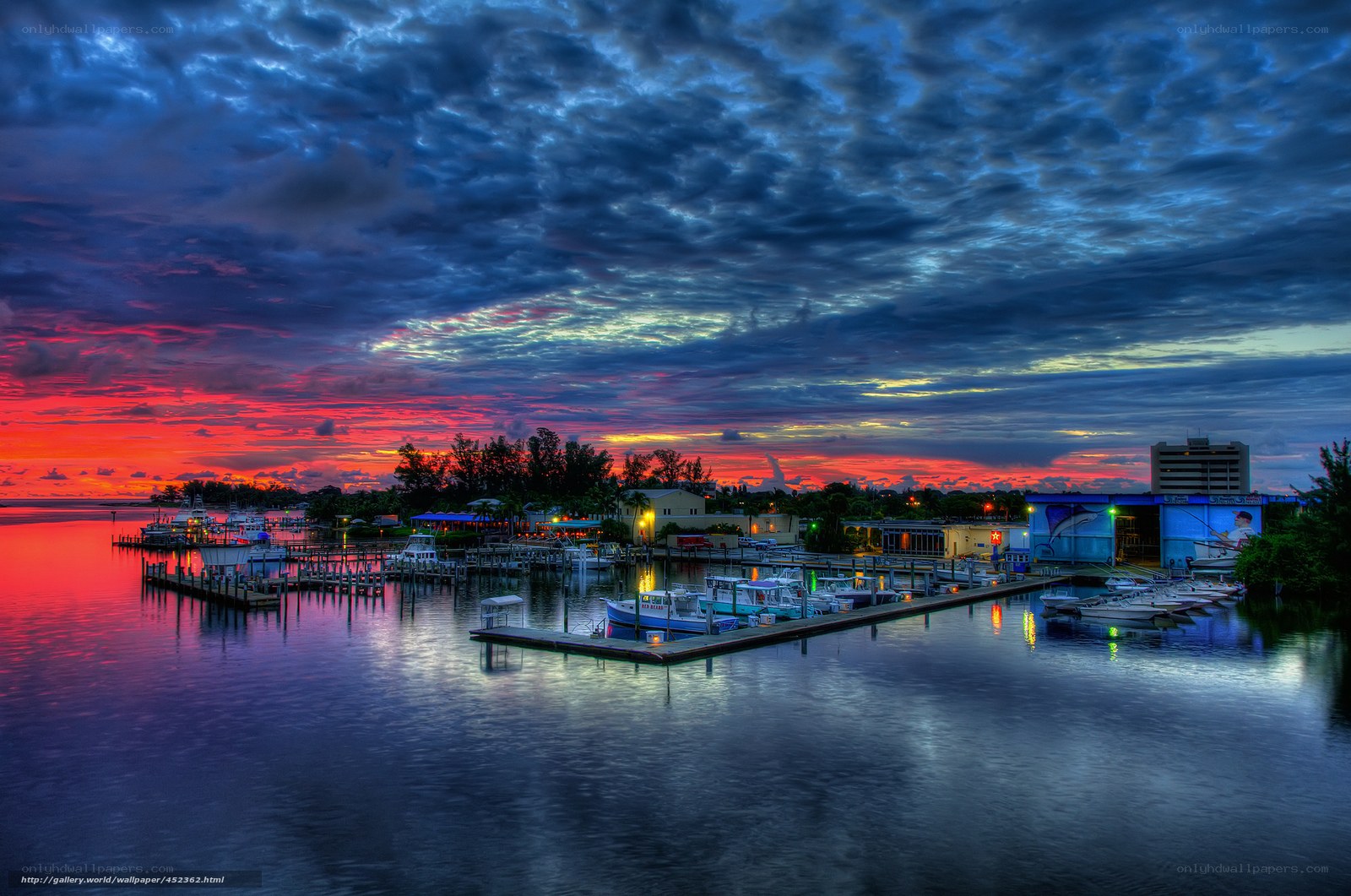 sunset at the marina