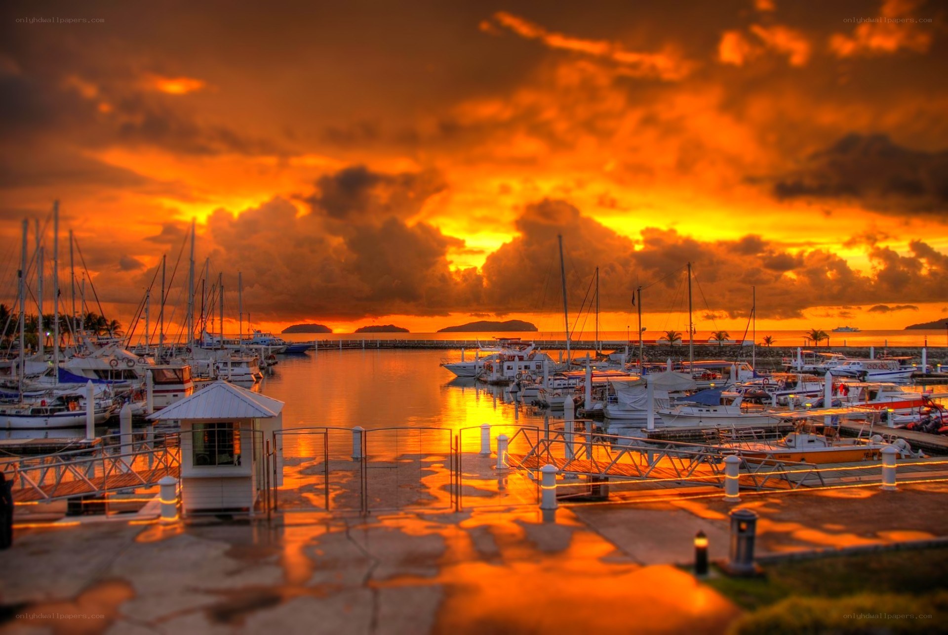 Sunset at the marina