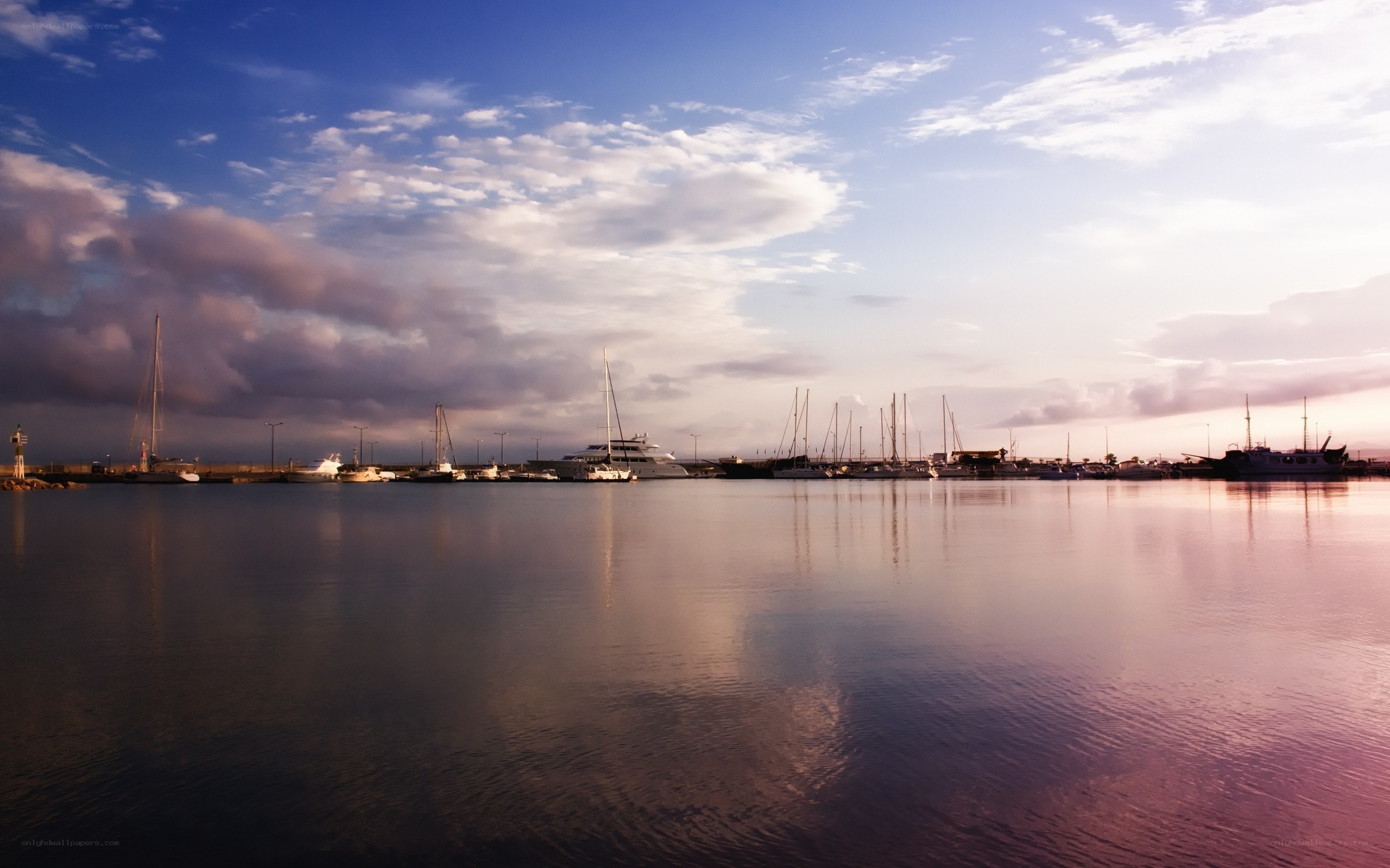 sunset at the marina