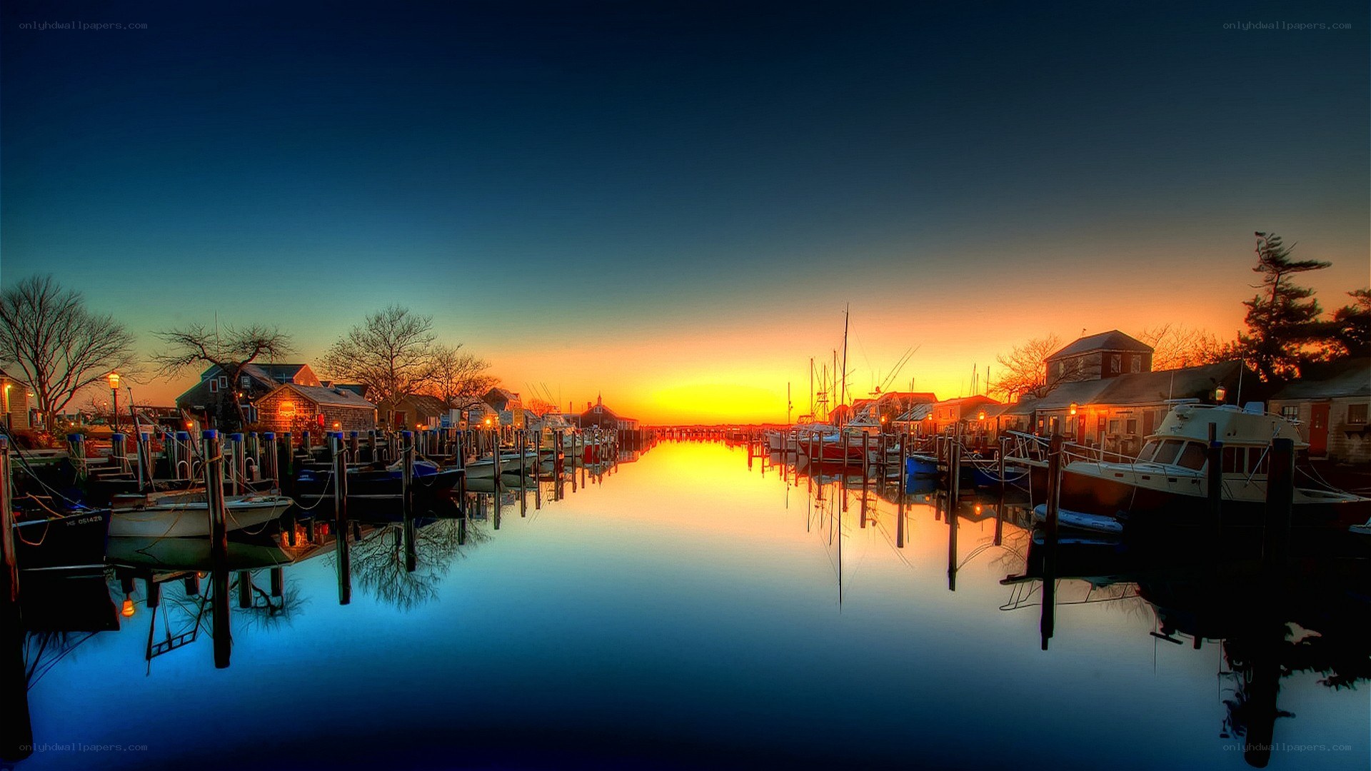 sunset at the marina