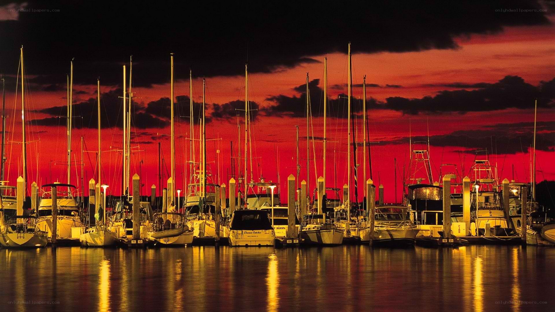 sunset at the marina