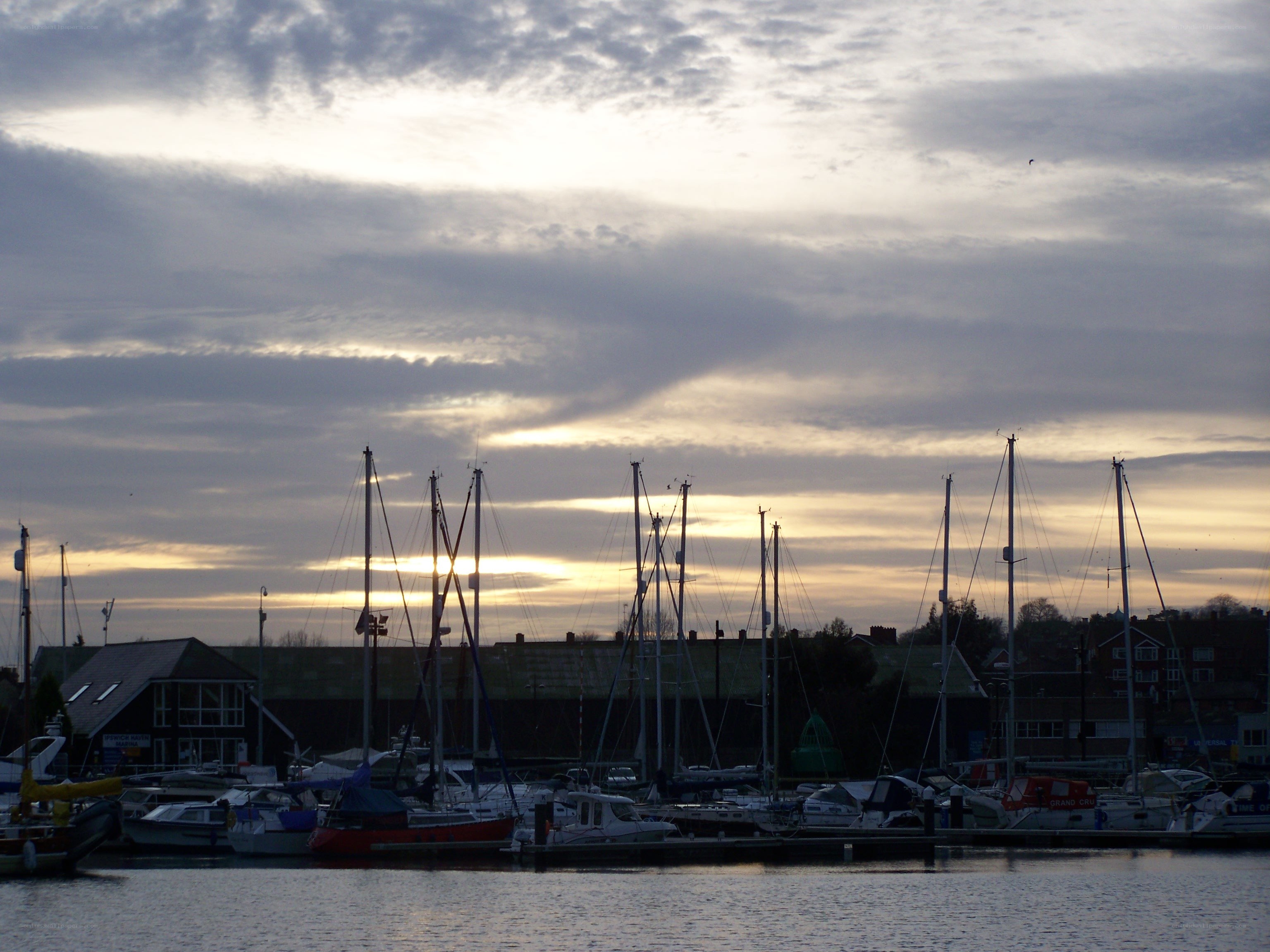 sunset at the marina