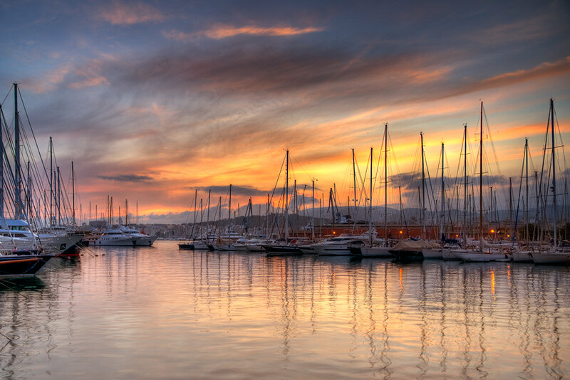 Sunset at the marina
