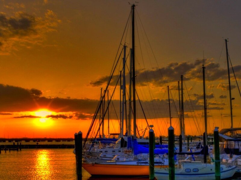 Sunset at the marina