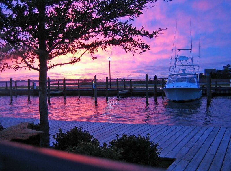 sunset at the marina