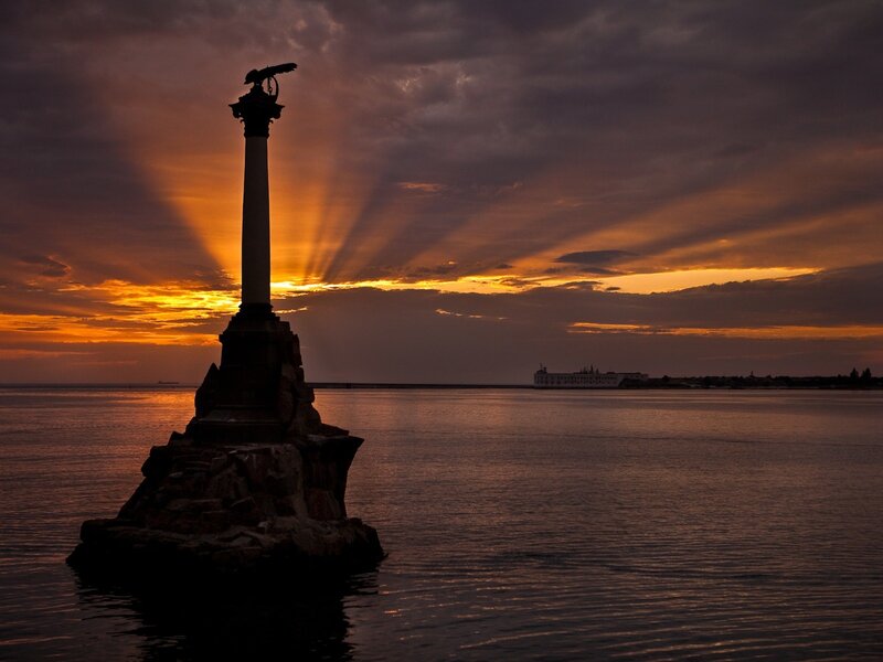 Sunset at the Monument to the Sunken Ships