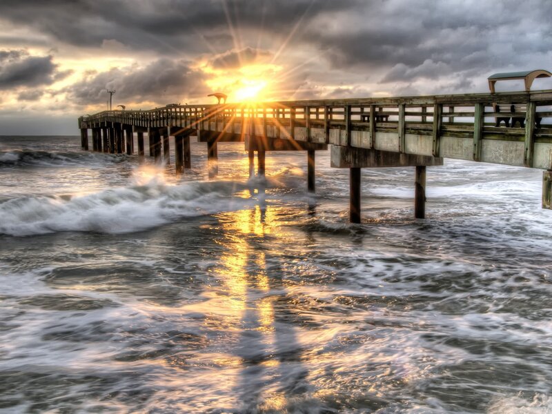 Sunset at the ocean pier