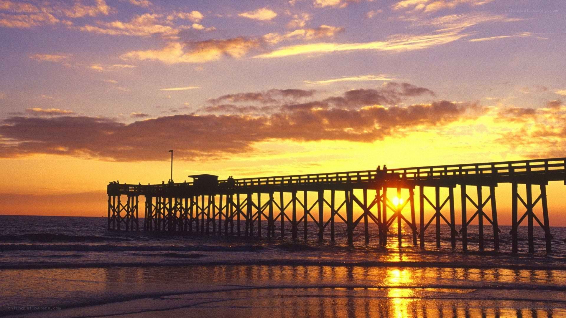sunset at the ocean pier