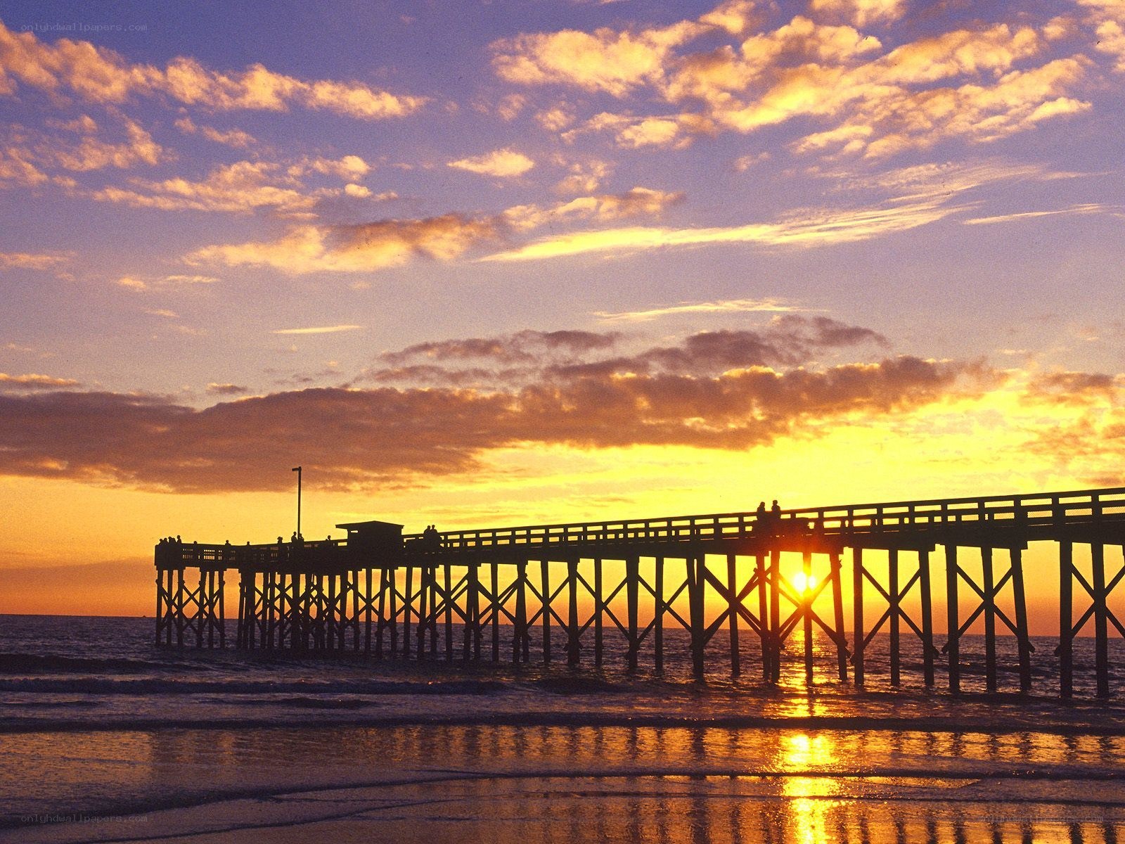 sunset at the ocean pier