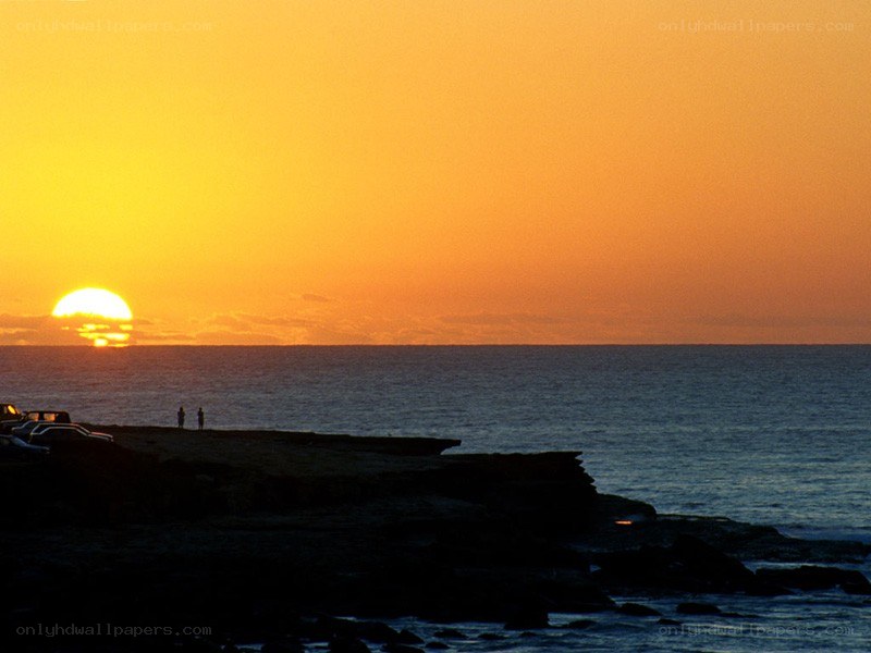 Sunset at the ocean