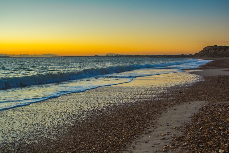 Sunset at the pebble beach