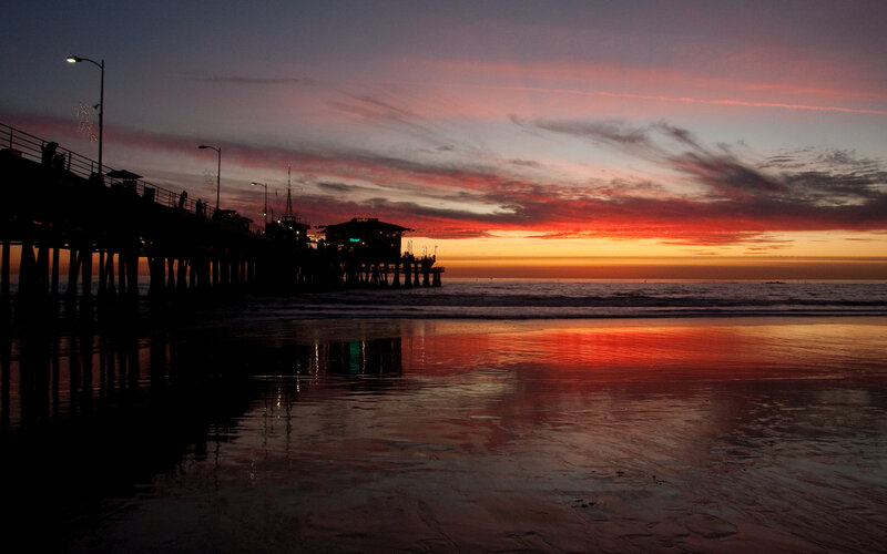 sunset at the pier