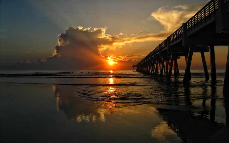 sunset at the pier