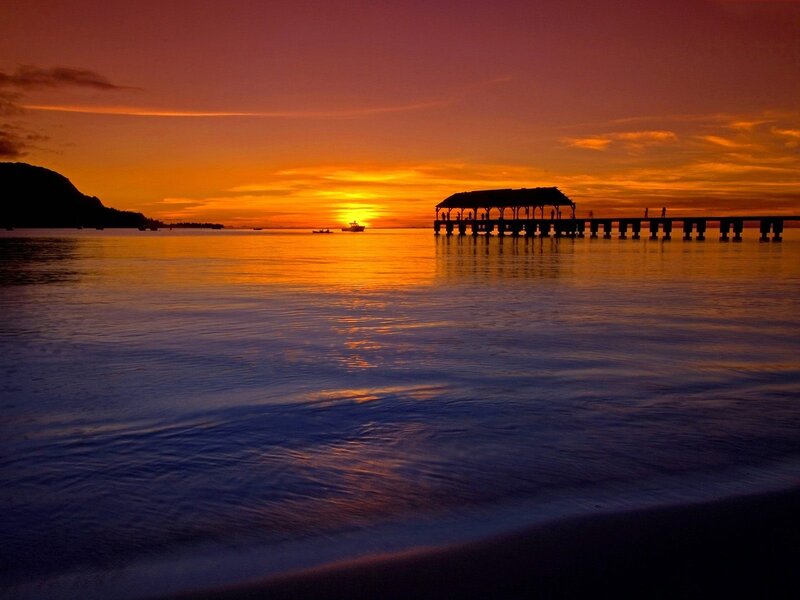 sunset at the pier