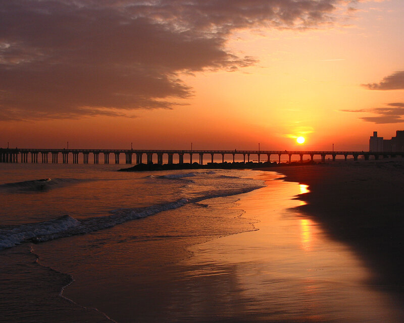 sunset at the pier