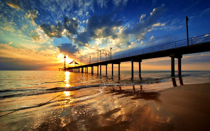 sunset at the pier
