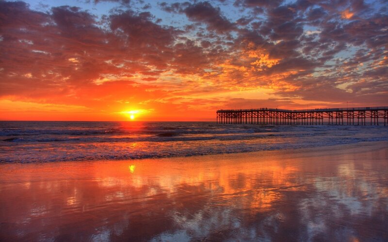 sunset at the pier